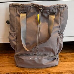 Beyond Yoga Taupe Gray Tote Backpack